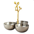 Golden Vine Collection Hammered Triple Nut Bowl